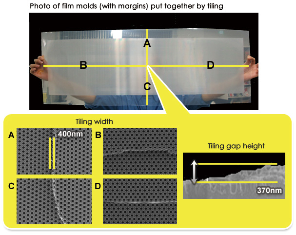 Photo of film molds (with margins) put together by tiling